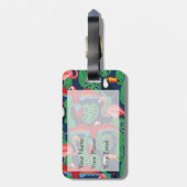 明るい色の熱帯鳥 ラゲッジタグ (裏面縦)