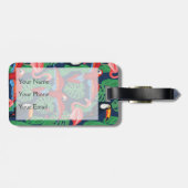 明るい色の熱帯鳥 ラゲッジタグ (裏面横)