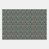 明るい色の熱帯鳥 ラッピングペーパーシート (正面3)