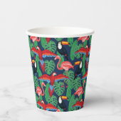 明るい色の熱帯鳥 紙コップ (正面)