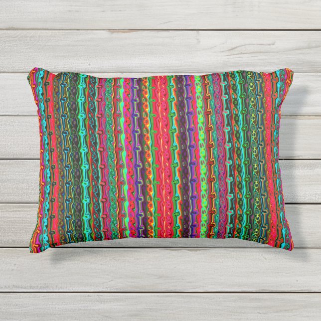 明るい色の熱狂する抽象芸術 アウトドアクッション (正面)