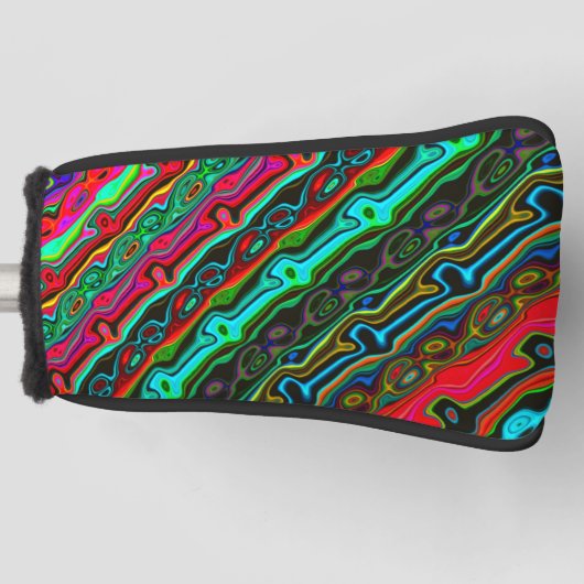 明るい色の熱狂する抽象芸術 ゴルフヘッドカバー (正面)