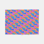 明るい色の熱狂する抽象芸術 フリースブランケット (正面(横))