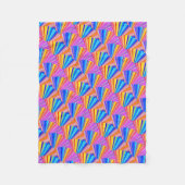 明るい色の熱狂する抽象芸術 フリースブランケット (正面)