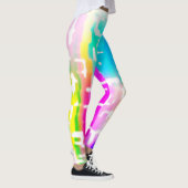 明るい色の熱狂する抽象芸術 レギンス (右)