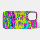 明るい色の熱狂する抽象芸術 iPhoneケース (裏面横)