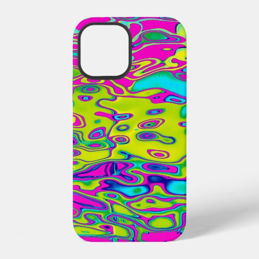 明るい色の熱狂する抽象芸術 iPhoneケース (裏面)