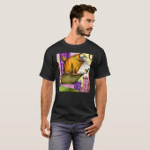 明るい色の猫のアートワーク間抜け子猫 Tシャツ (正面フル)