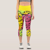 明るい色の猫の顔カプリス カプリレギンス (正面)