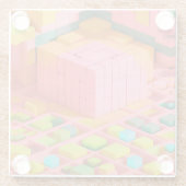 明るい色の甘さ ガラスコースター (裏面)