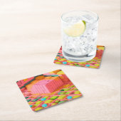明るい色の甘さ スクエアペーパーコースター (インサイチュ)
