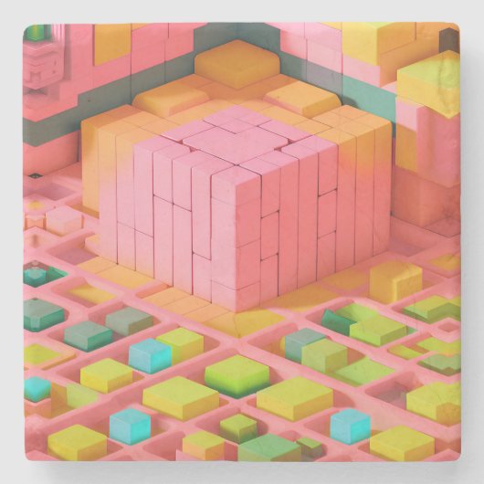 明るい色の甘さ ストーンコースター (正面)