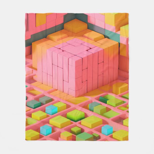 明るい色の甘さ フリースブランケット (正面)