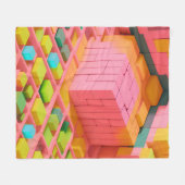 明るい色の甘さ フリースブランケット (正面(横))