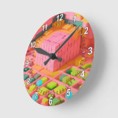 明るい色の甘さ ラウンド壁時計 (傾斜)