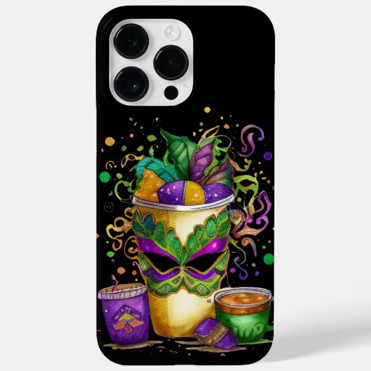 明るい色の紫の緑の金ゴールドカップの羽 Case-Mate iPhoneケース (裏面)