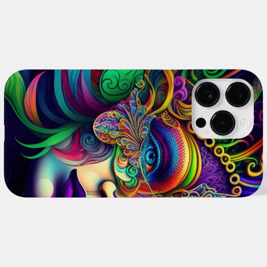 明るい色の美しいマルディグラスウーマン Case-Mate iPhoneケース (裏面 (横))