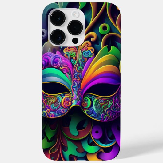 明るい色の美しいマルディグラスマスク Case-Mate iPhoneケース (裏面)