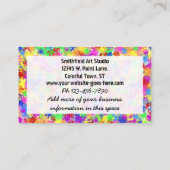 明るい色の背景の(ばちゃばちゃ)跳ねるのペンキの虹 名刺 (裏面)