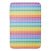 明るい色の虹のハート バスマット (正面縦)