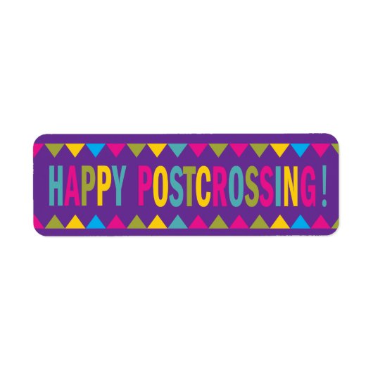 明るい色の装飾でハッピーポストクロッシング ラベル (正面)