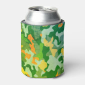 明るい色の迷彩柄パターン 缶クーラー (缶正面)