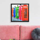 明るい色の電話ボックスの列 キャンバスプリント (インサイチュ (リビング))