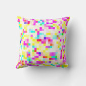 明るい色の青い紫の黄色の抽象芸術 クッション (裏面)