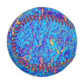 明るい色の青と黄色の抽象芸術パターン 野球ボール (正面左)