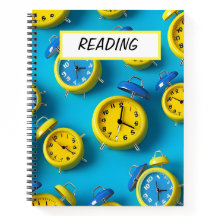 明るい色の青と黄色の目覚まし時計