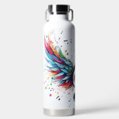 明るい色の音楽ノート&クレフト ウォーターボトル (正面)