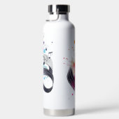 明るい色の音楽ノート&クレフト ウォーターボトル (右面)