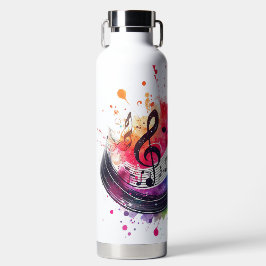 明るい色の音楽ノート&クレフト ウォーターボトル