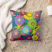 明るい色の黄色のピンクブルー枕 クッション (ブランケット)