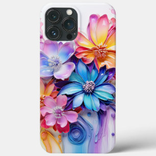 明るい色の3Dルックフラワー iPhone 13 PRO MAXケース