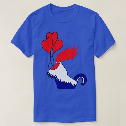 明るい色のCockerel恋人ベクトはっきりしたルアート Tシャツ (デザイン正面)