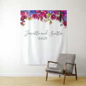 明るい色はっきりしたフローラピンク赤紫の背景 タペストリー (インサイチュ)