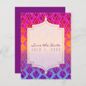 明るい色アラビアンモロッコガラス日付を保存 案内ポストカード (正面/裏面)