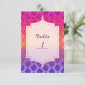 明るい色アラビアンモロッコグラムテーブル番号 招待状 (スタンド正面)