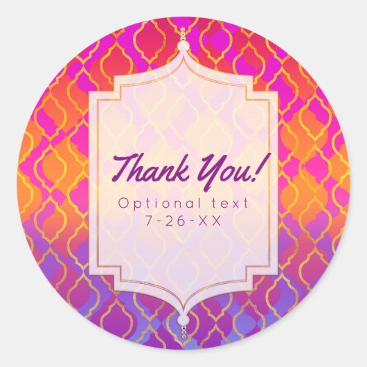 明るい色アラビアンモロッコグラムパーティーの好意 ラウンドシール (正面)