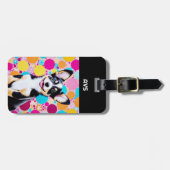 明るい色クールのかわいらし可愛い犬 ラゲッジタグ (正面横)