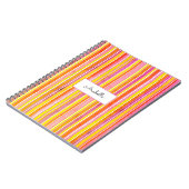 明るい色グランジのストライプパーソナライズされた ノートブック (左側)