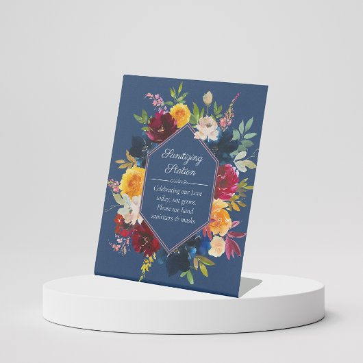 明るい色サニタイジングステーション水の色のフローラ 台座サイン