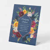 明るい色サニタイジングステーション水の色のフローラ 台座サイン (正面)