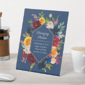 明るい色サニタイジングステーション水の色のフローラ 台座サイン (インサイチュ)