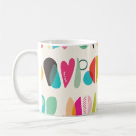 明るい色パターン（の模様が）ある コーヒーマグカップ