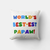 明るい色ベスト米国東部標準時刻のPapawのTシャツおよびギフト クッション (正面)