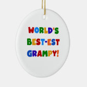 明るい色ベスト米国東部標準時刻GrampyのTシャツおよびギフト セラミックオーナメント (右)