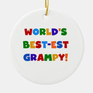 明るい色ベスト米国東部標準時刻GrampyのTシャツおよびギフト セラミックオーナメント