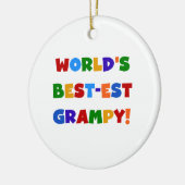 明るい色ベスト米国東部標準時刻GrampyのTシャツおよびギフト セラミックオーナメント (左)